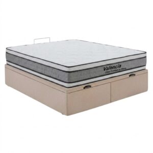 Colchón Valencia Espuma + Box Baul Nova Beige – Queen