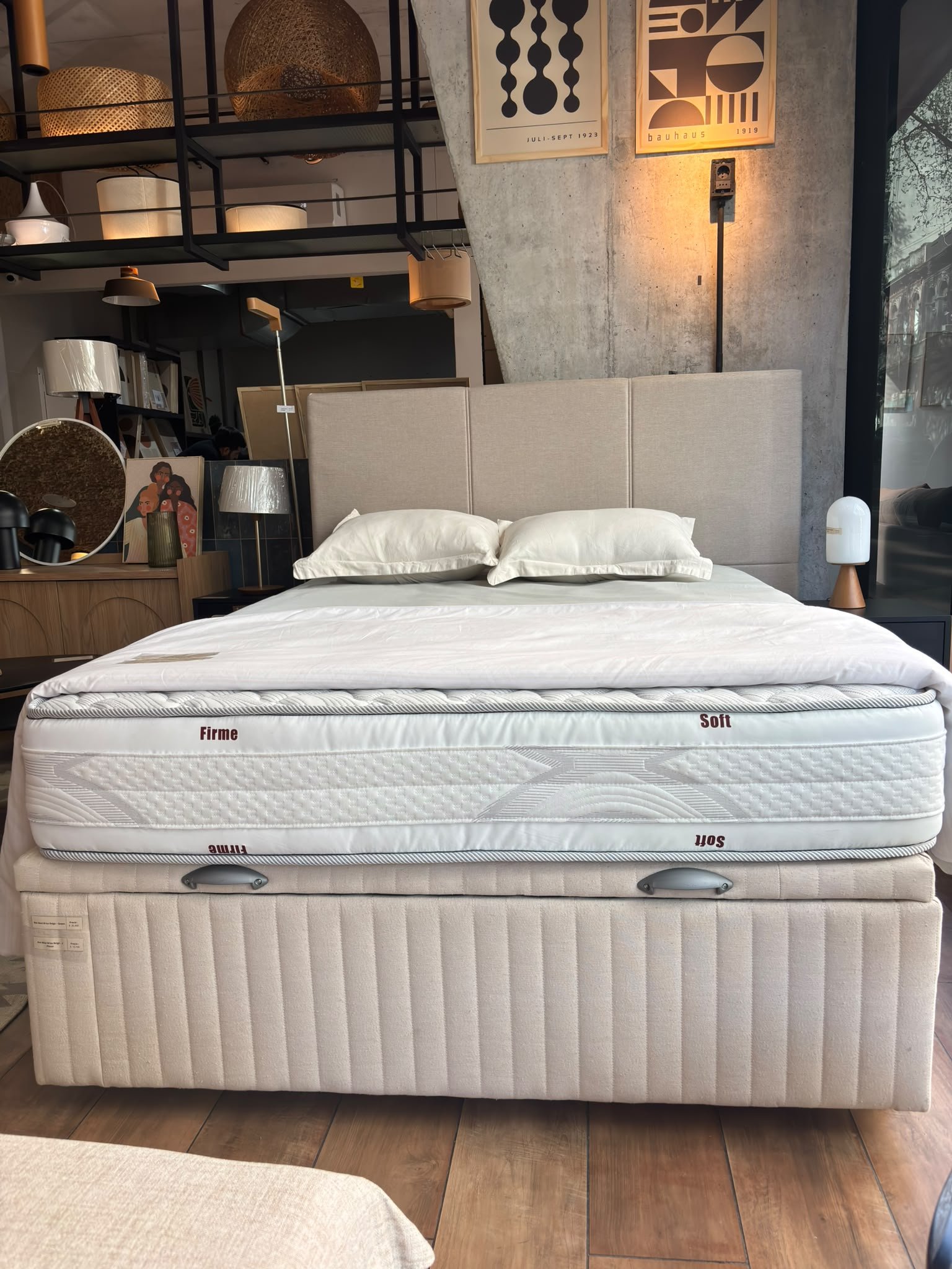 Colchón Dual Confort + Box Baul Brisa Beige – Queen - Imagen 3