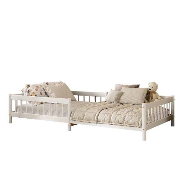 PREVENTA - Cama Montessori 90 X 190 Madera Maciza -  Dudy Blanco