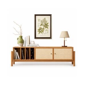 (PRE-VENTA) Mueble de TV madera  Retro de Ratán 185 cm – Freijó