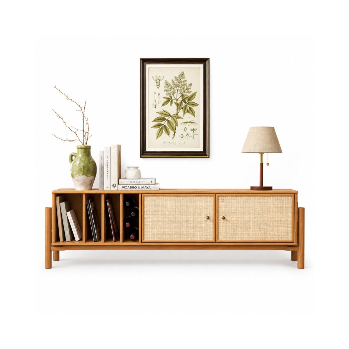 (PRE-VENTA) Mueble de TV madera  Retro de Ratán 185 cm – Freijó