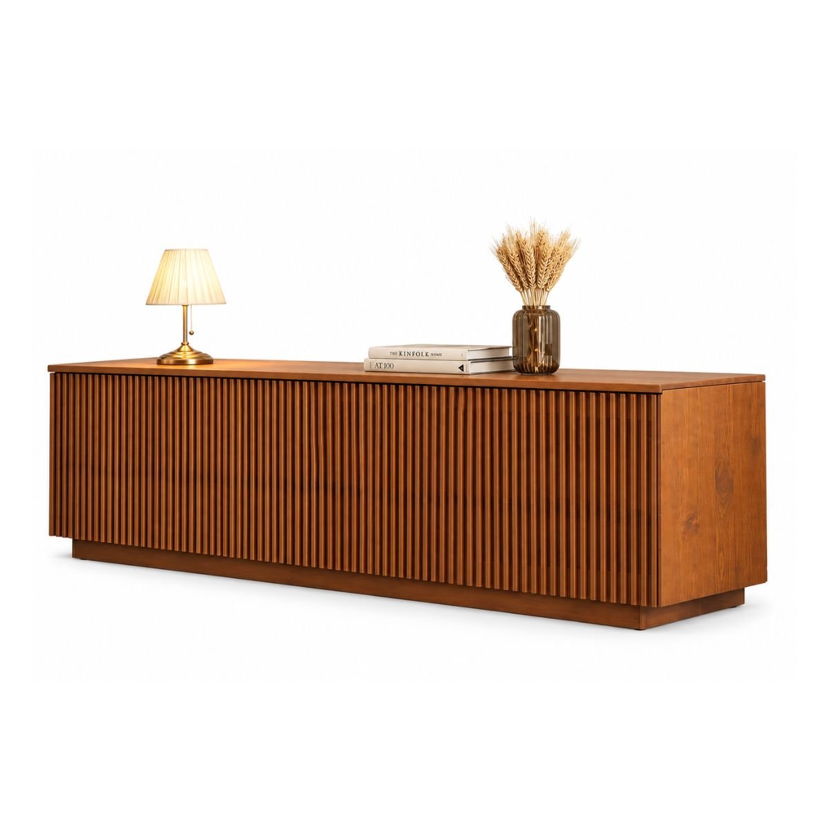(PRE-VENTA) Rack Ripado madera 175 TV, Castaño
