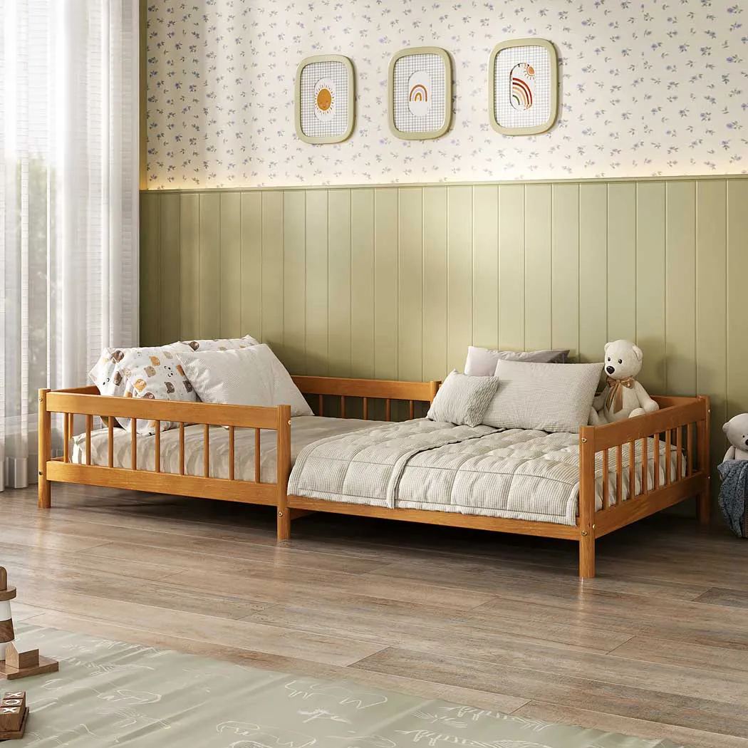 PREVENTA - Cama Montessori 90 X 190 Madera Maciza -  Dudy Caramel - Imagen 2