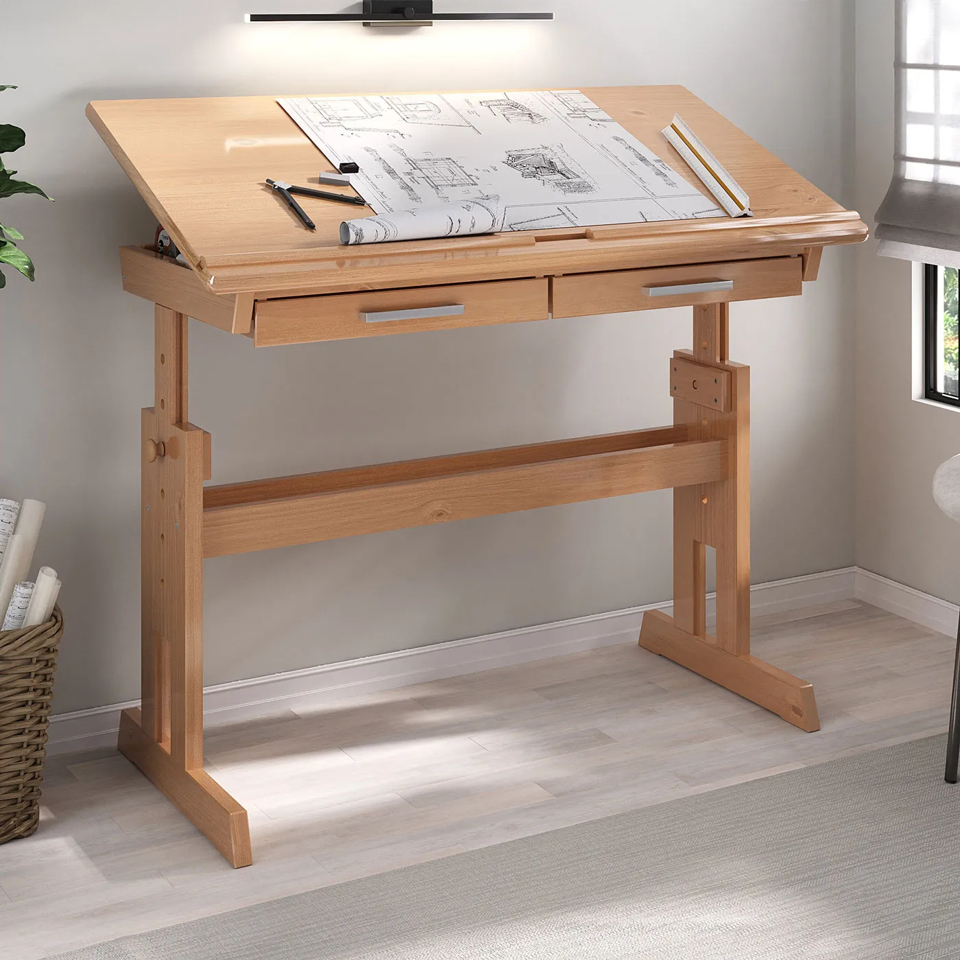 PREVENTA – Escritorio De Dibujo Olivia – Madera Maciza Freijo - Imagen 4