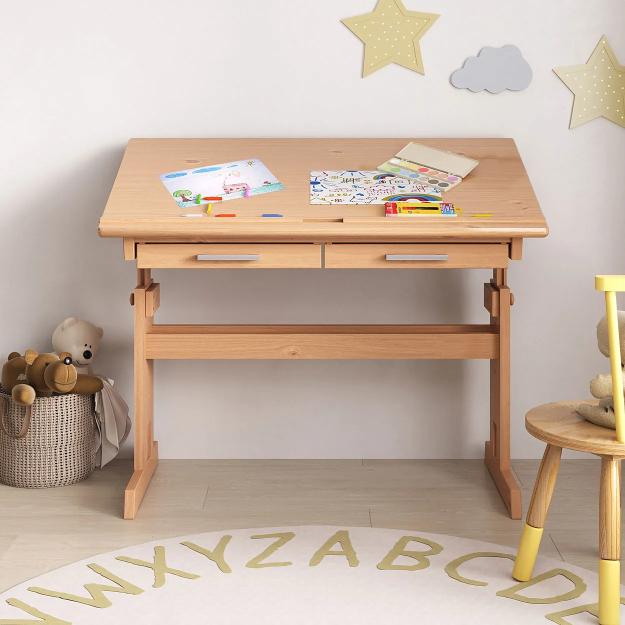 PREVENTA – Escritorio De Dibujo Olivia – Madera Maciza Freijo - Imagen 5