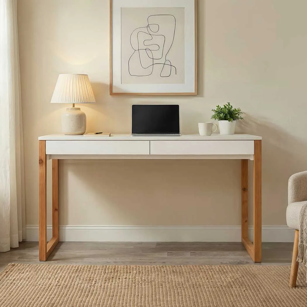 PREVENTA – Escritorio Gordon 150 CM - Blanco/Freijo - Imagen 2