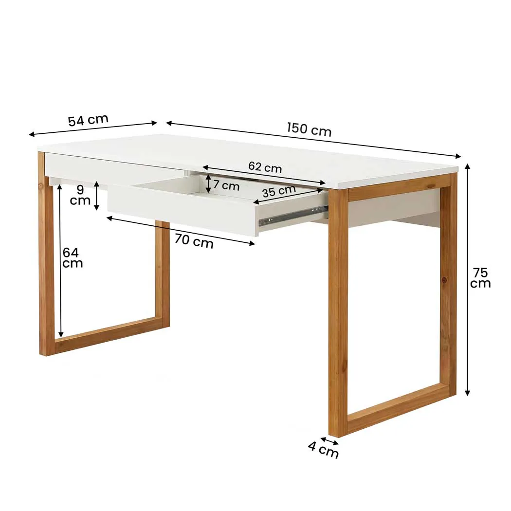 PREVENTA – Escritorio Gordon 150 CM - Blanco/Freijo - Imagen 4