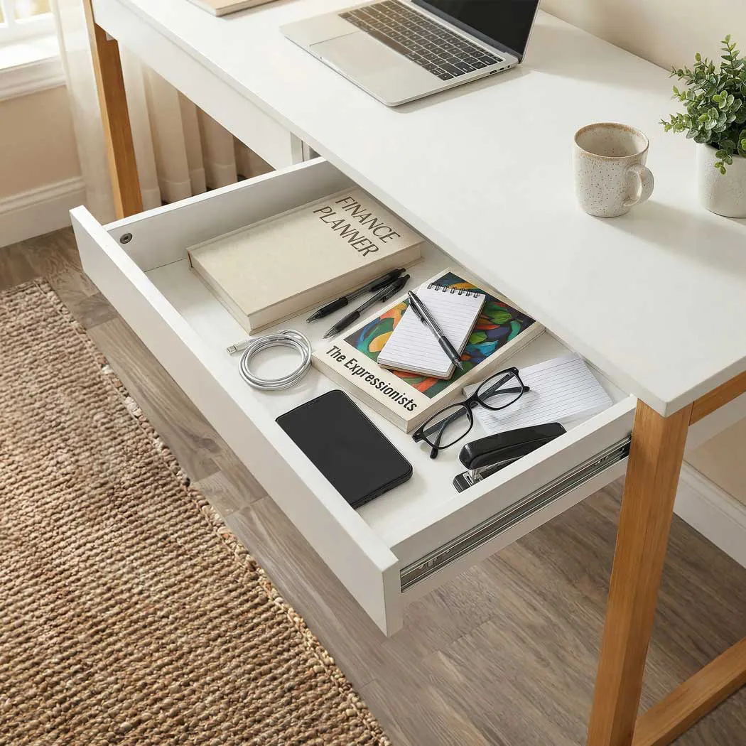 PREVENTA – Escritorio Gordon 150 CM - Blanco/Freijo - Imagen 5
