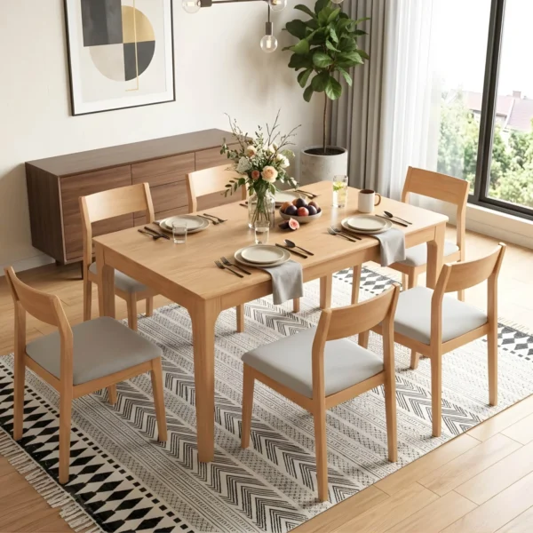 Mesa de comedor 150 cm- Madera maciza - Boston - Imagen 2