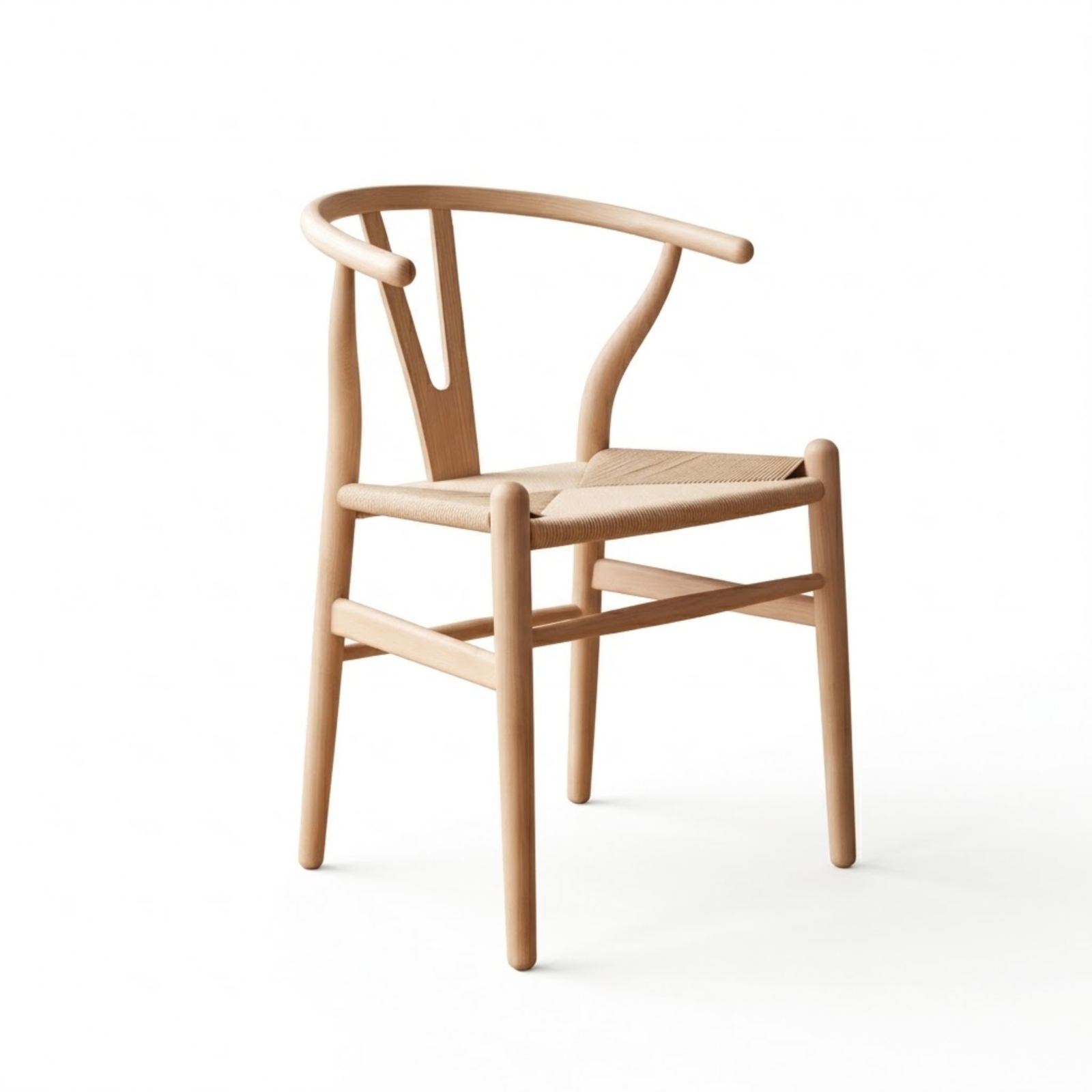 Silla Wishbone Madera - Fibra Natural - Natural