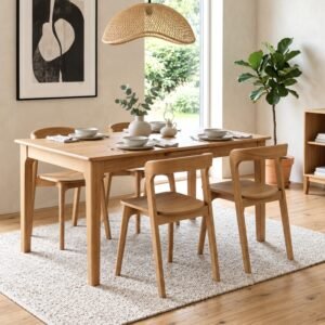 Juego de Comedor Mesa Extensible Inari + 4 Sillas Berta