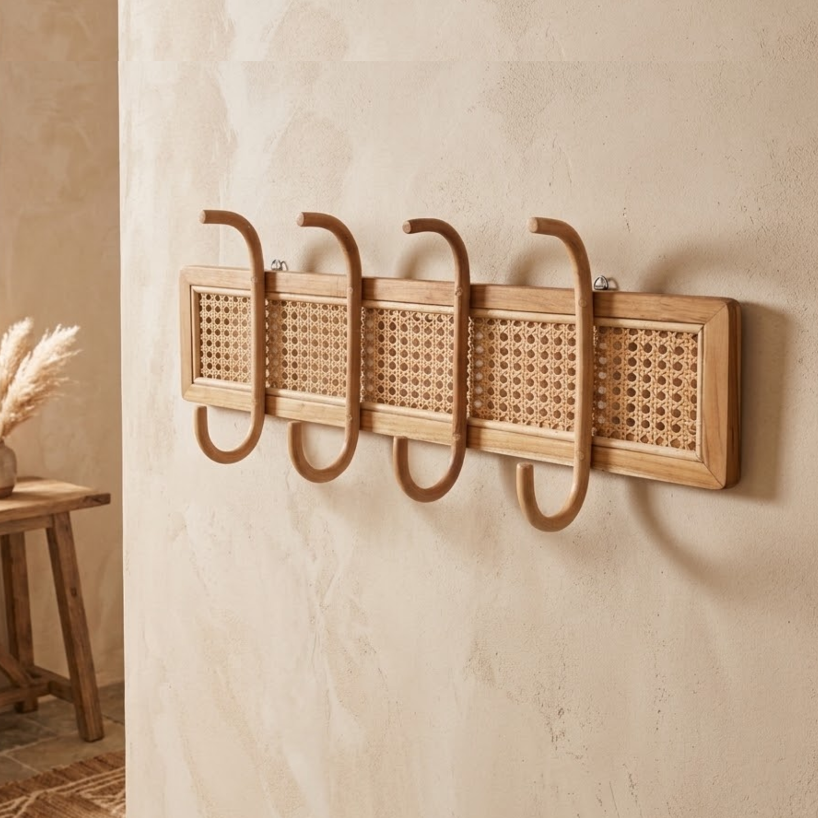 Perchero Con Gancho - Rattan Natural