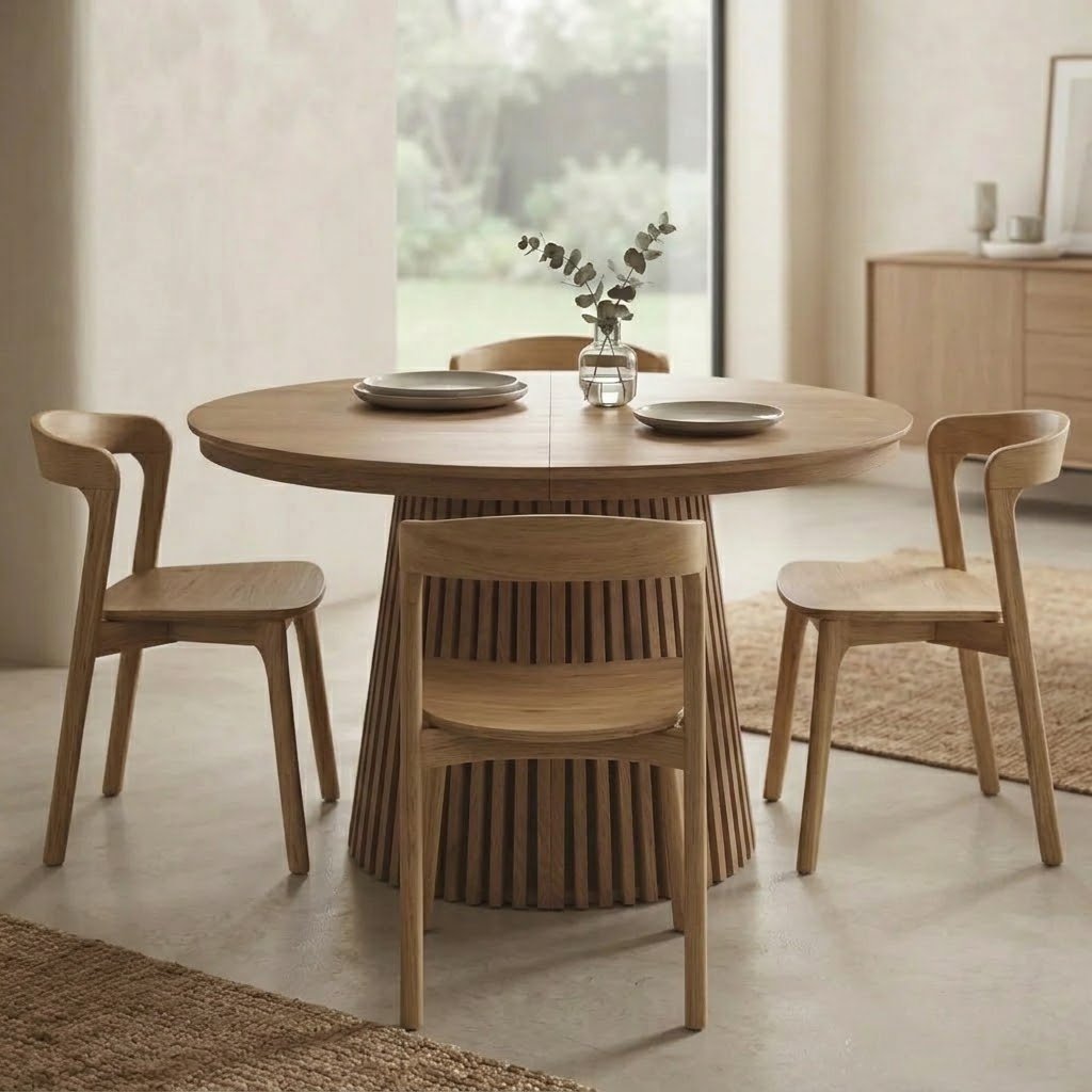 Juego de Comedor Mesa Extensible 100cm a 180 - Capri + 4 Sillas De Comedor Berta