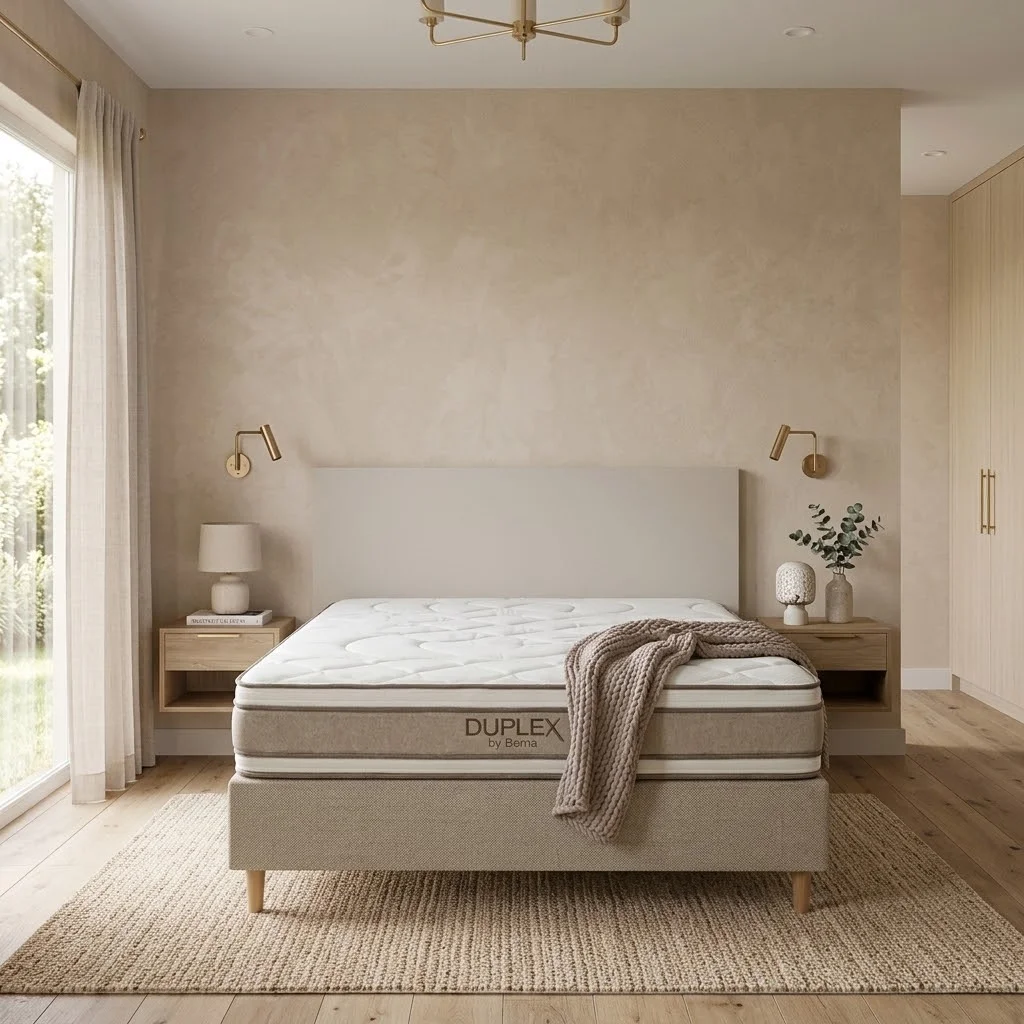 Sommier Duplex Espuma + Doble Pillow – 1 Plaza y Media